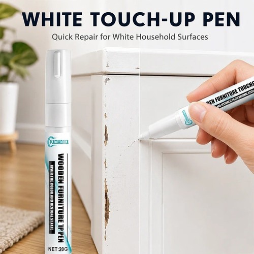 White furniture touch paint - white,